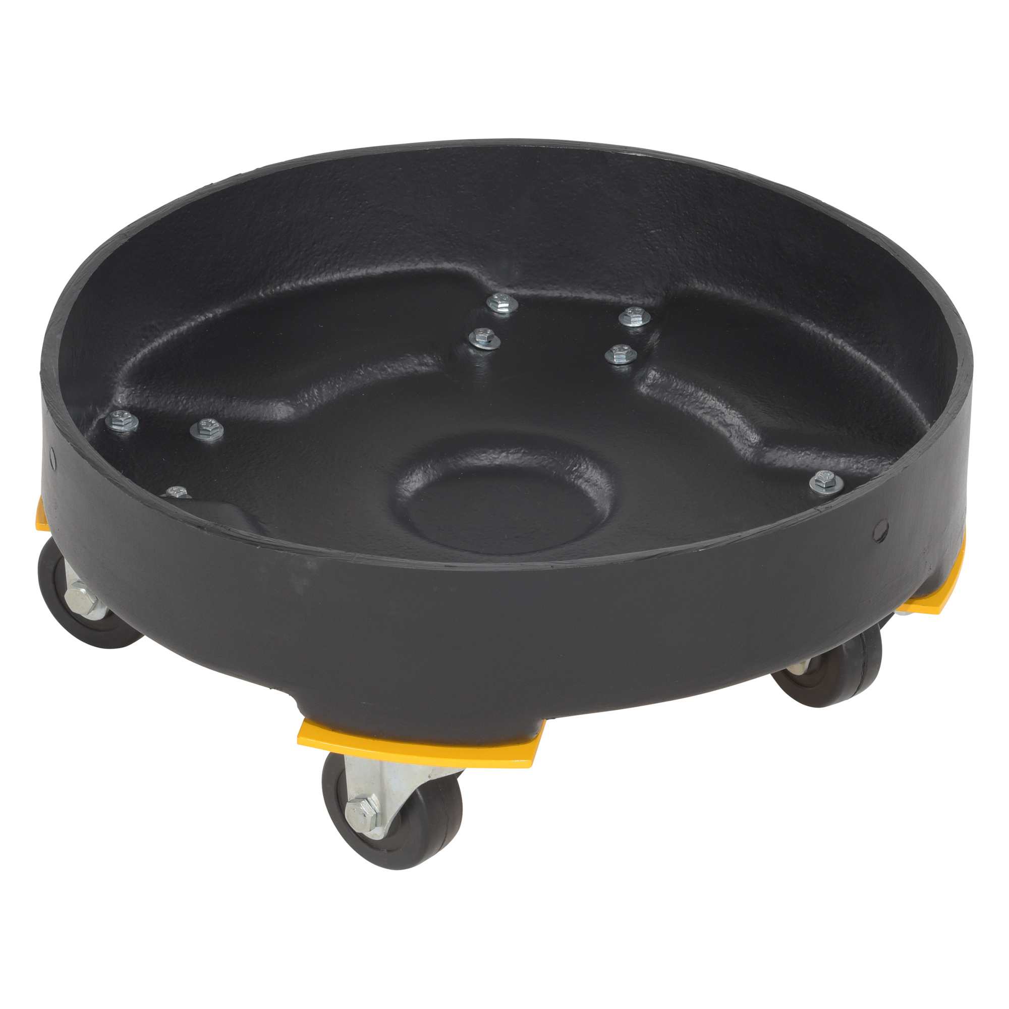 Vestil Heavy-Duty Poly Drum Dolly - 30 Gal., 600-Lb. Capacity, Black, Model# DRUM-DP-HD-30-BK